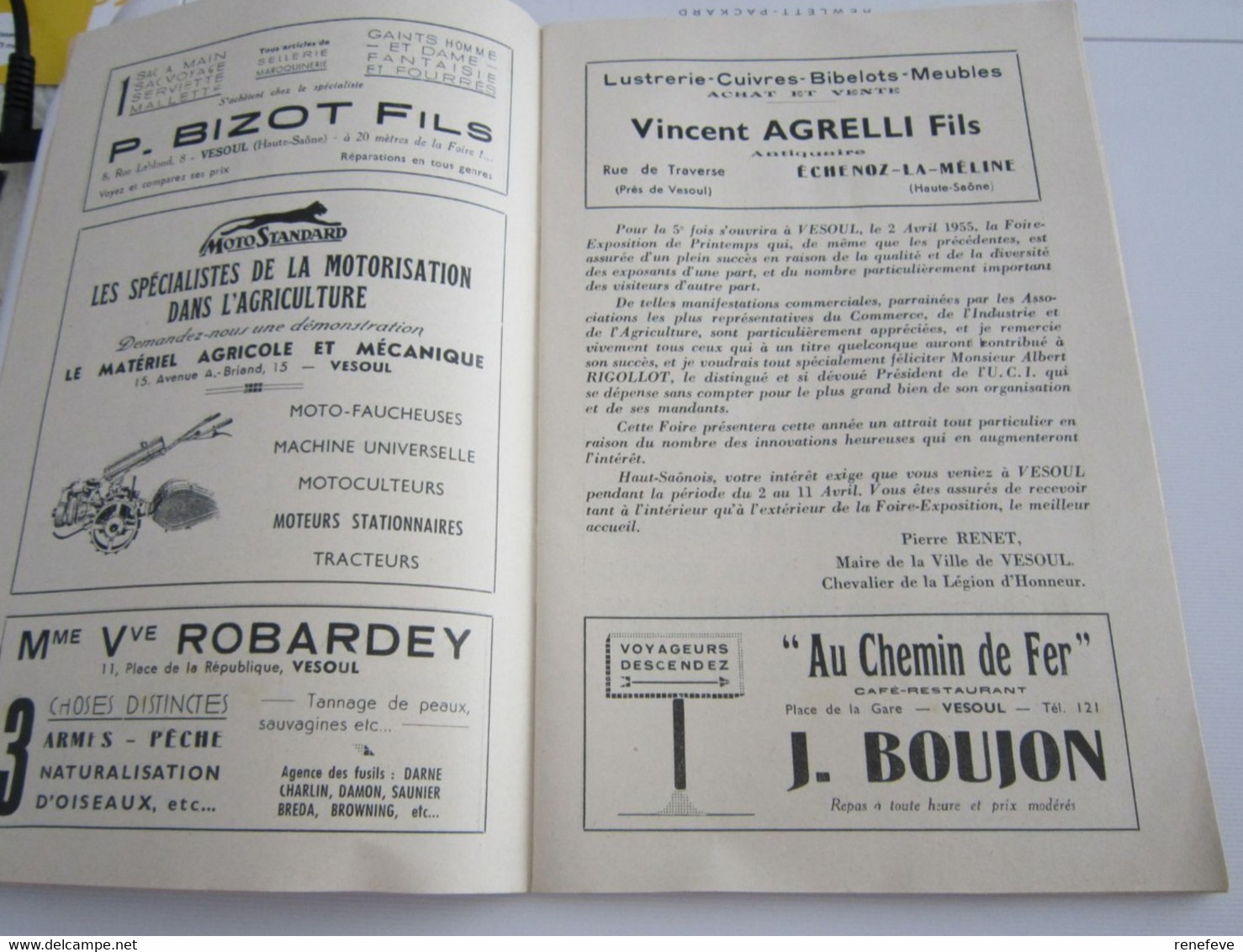 Ve FOIRE EXPOSTION DE VESOUL 2 AU 11 AVRIL 1955 PROGRAMME OFFICIEL - Franche-Comté