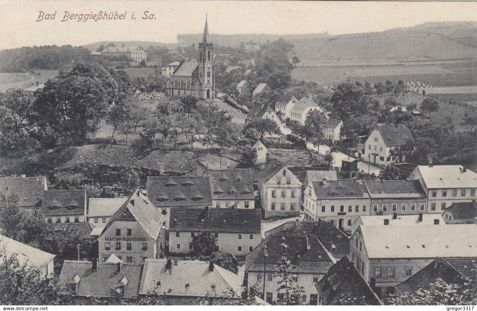 5459) BAD BERGGIEßHÜBEL I. Sa. - Tolle Alte HAUS DETAILS U. Kirche Und MARIEN APOTHEKE - BAHNPOST 1928 !! - Bad Gottleuba-Berggiesshuebel