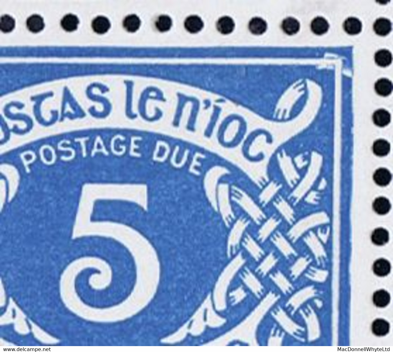 Ireland 1978 Postage Due 5p Unwatermarked Variety Frame Break Row 7/5 In A Corner Block Of 10 Mint Unmounted - Timbres-taxe