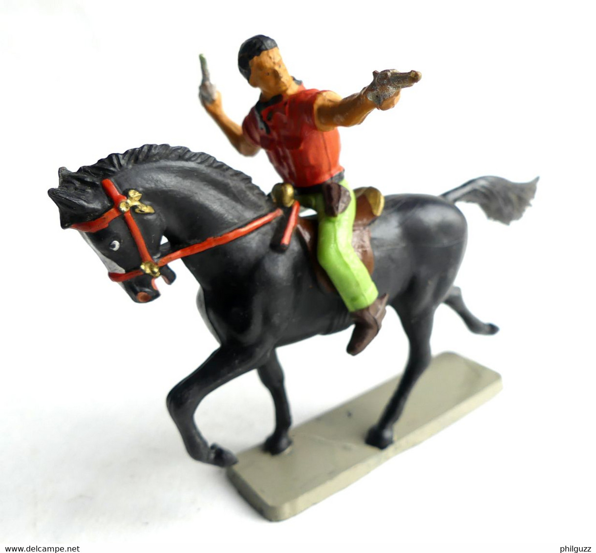 FIGURINE STARLUX 1963 COW BOYS CAVALIER 2 REVOLVER 4413 - Starlux