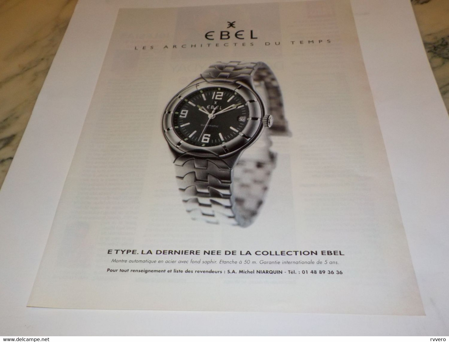 ANCIENNE PUBLICITE COLLECTION  MONTRE EBEL 1999 - Other & Unclassified