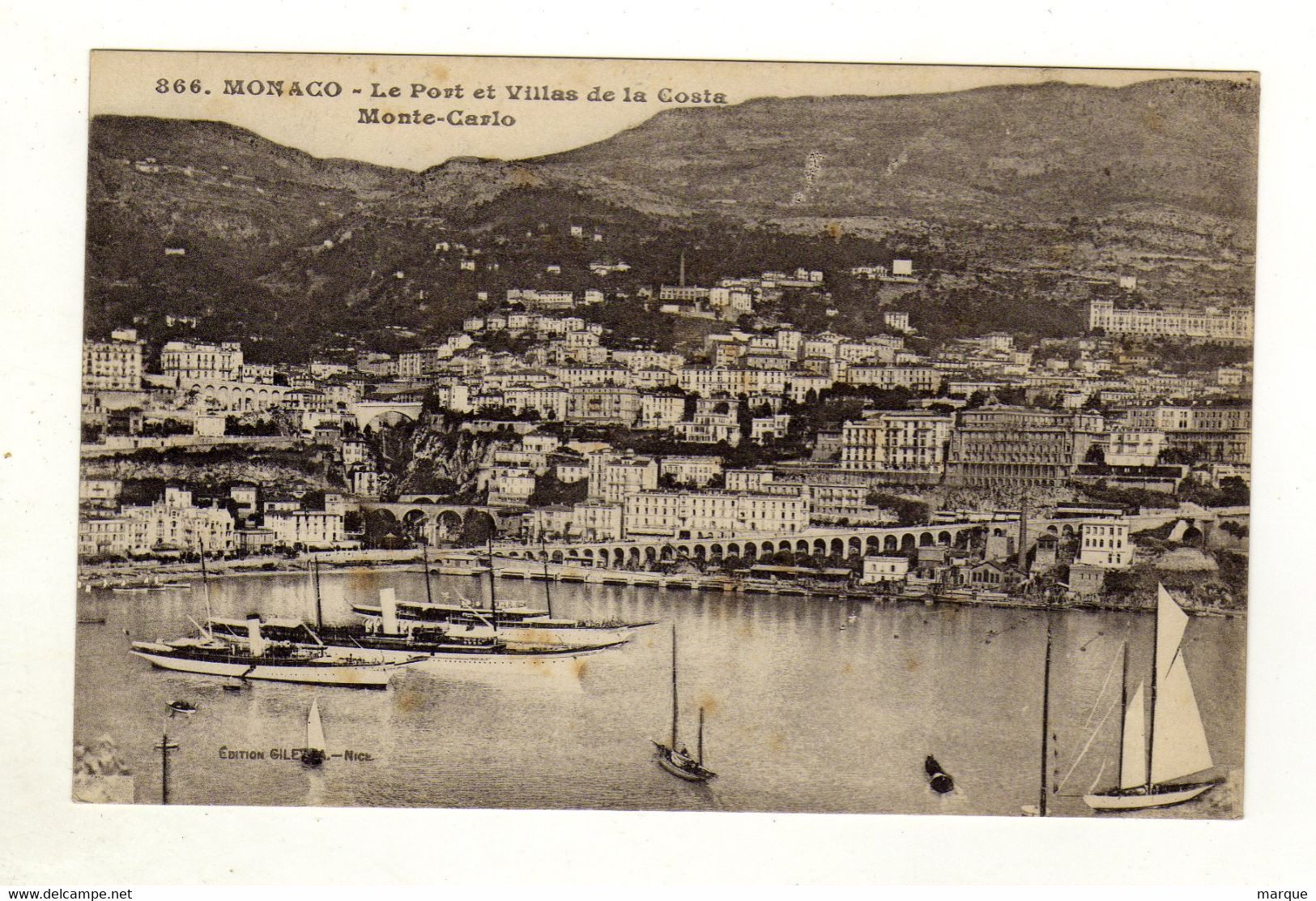 Cpa N° 866 MONACO Le Port Et Villa De La Costa Monte Carlo - Porto