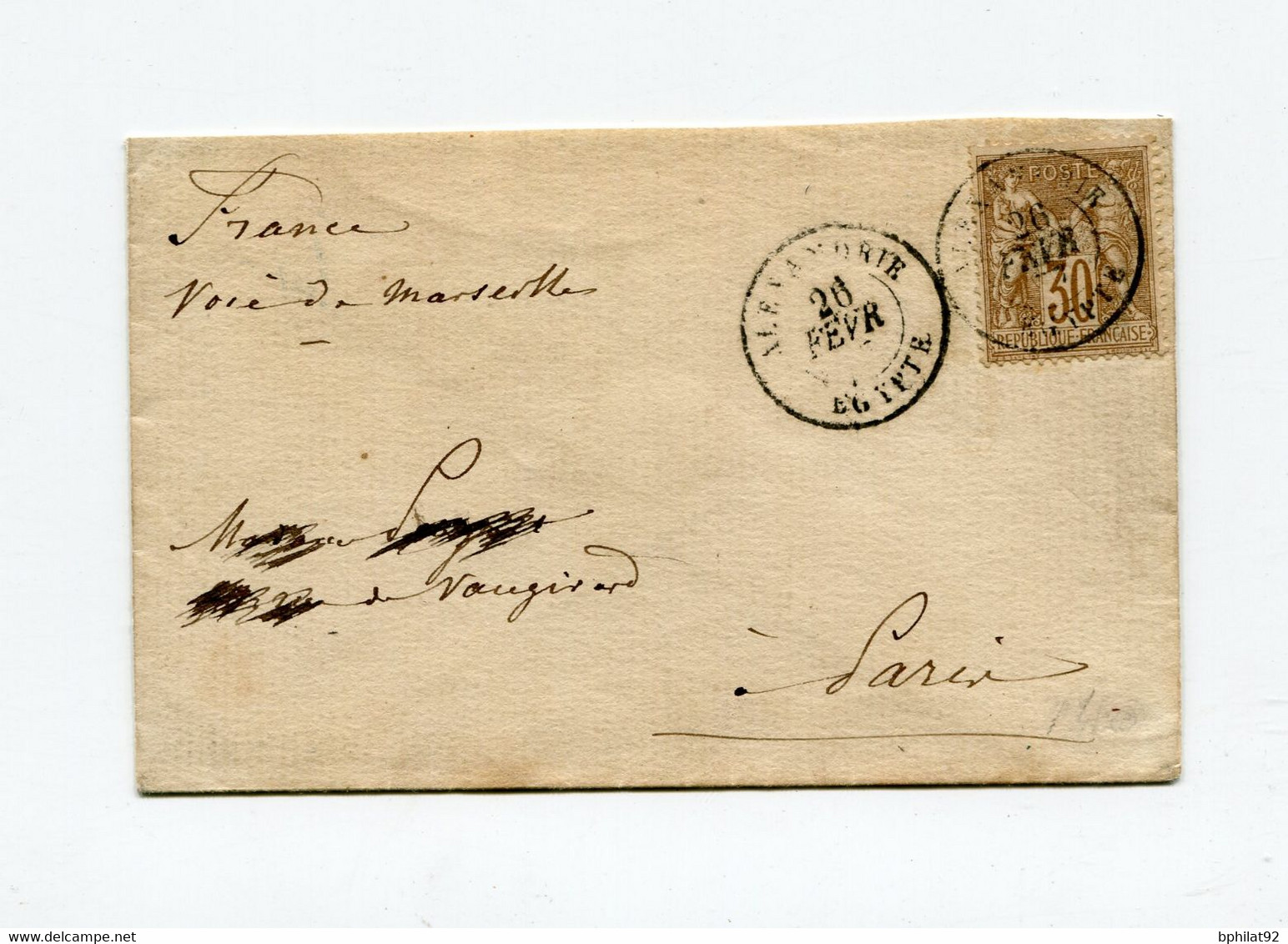 !!! LETTRE D'ALEXANDRIE POUR PARIS - Lettres & Documents