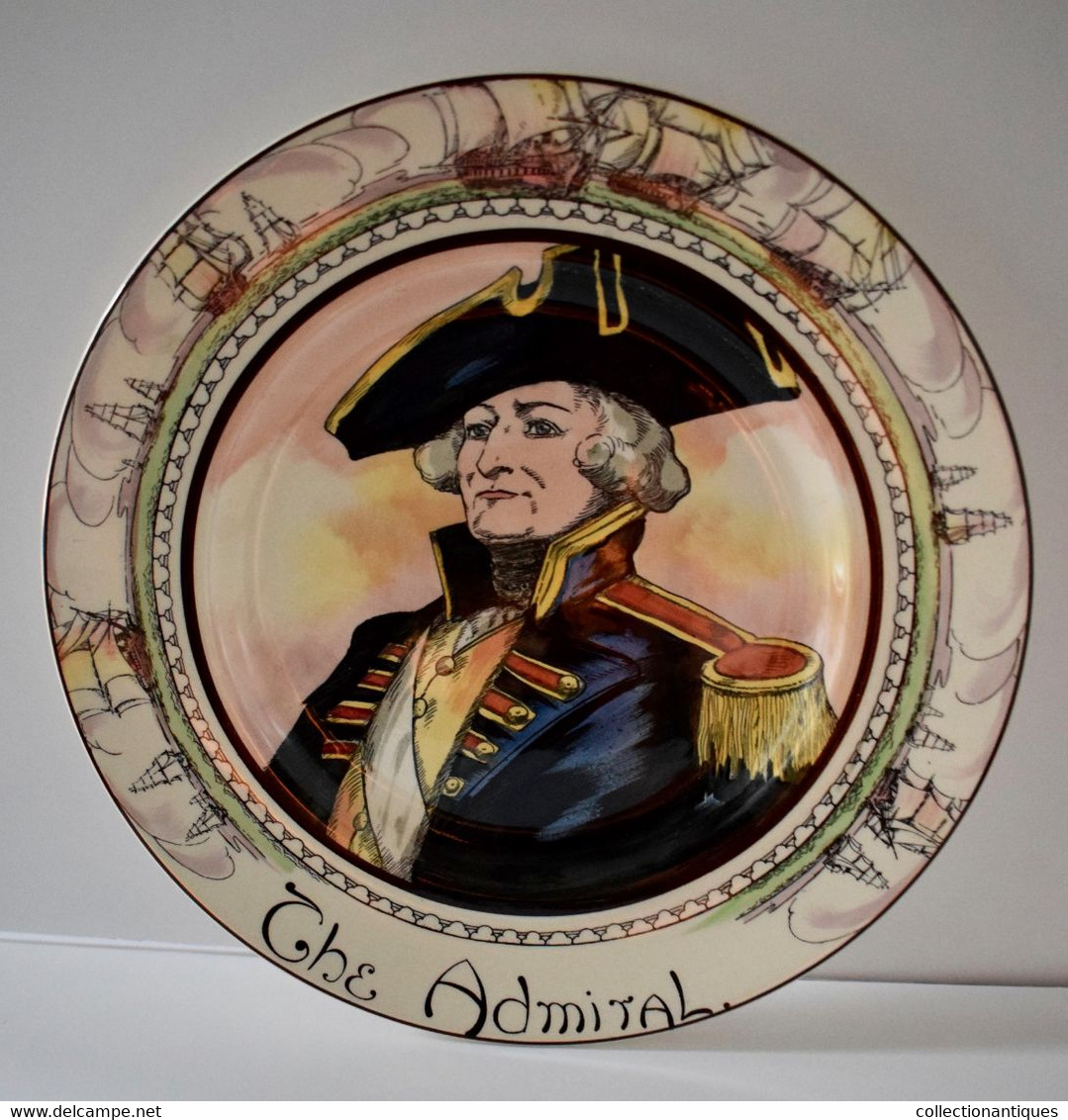 Assiette De Collection "Professions" Faïence Anglaise Royal Doulton - Décor D.6278 - The Admiral - Parfait état - 26 Cm - Royal Doulton