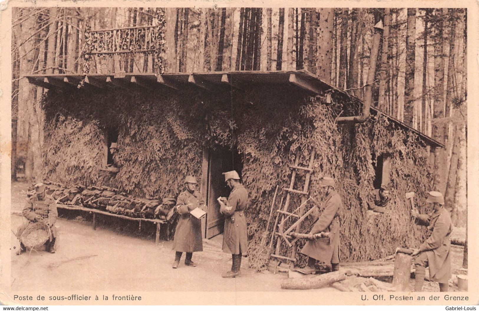 Poste De Sous-officier à La Frontière Posten An Der Grenze Camouflage Armée Suisse Rotin Panier Armée Suisse Militaria - Autres & Non Classés