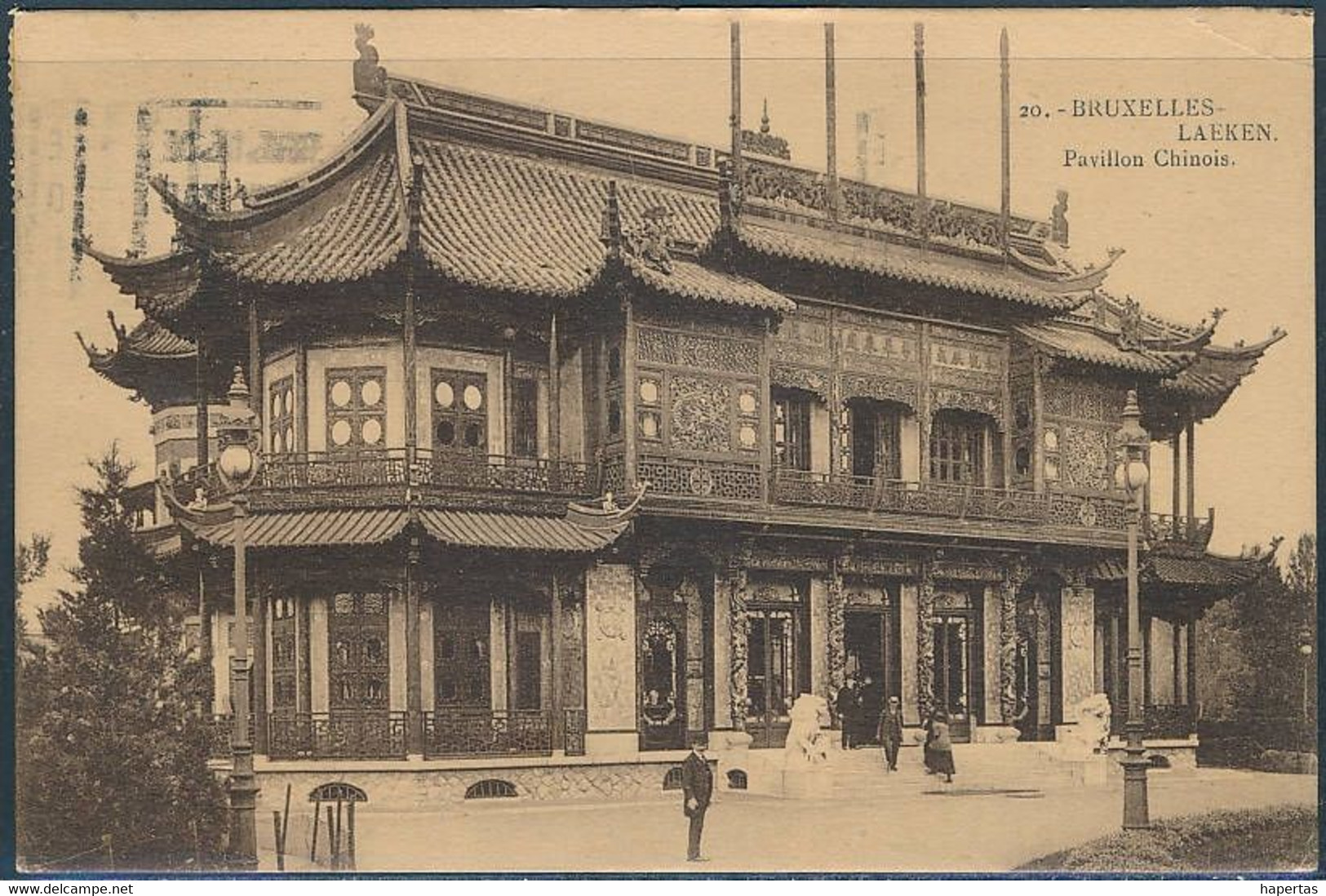 Brussels-Laeken Pavillon Chinois / Chinese Pavilion, Animated - Posted 1924 - Laeken