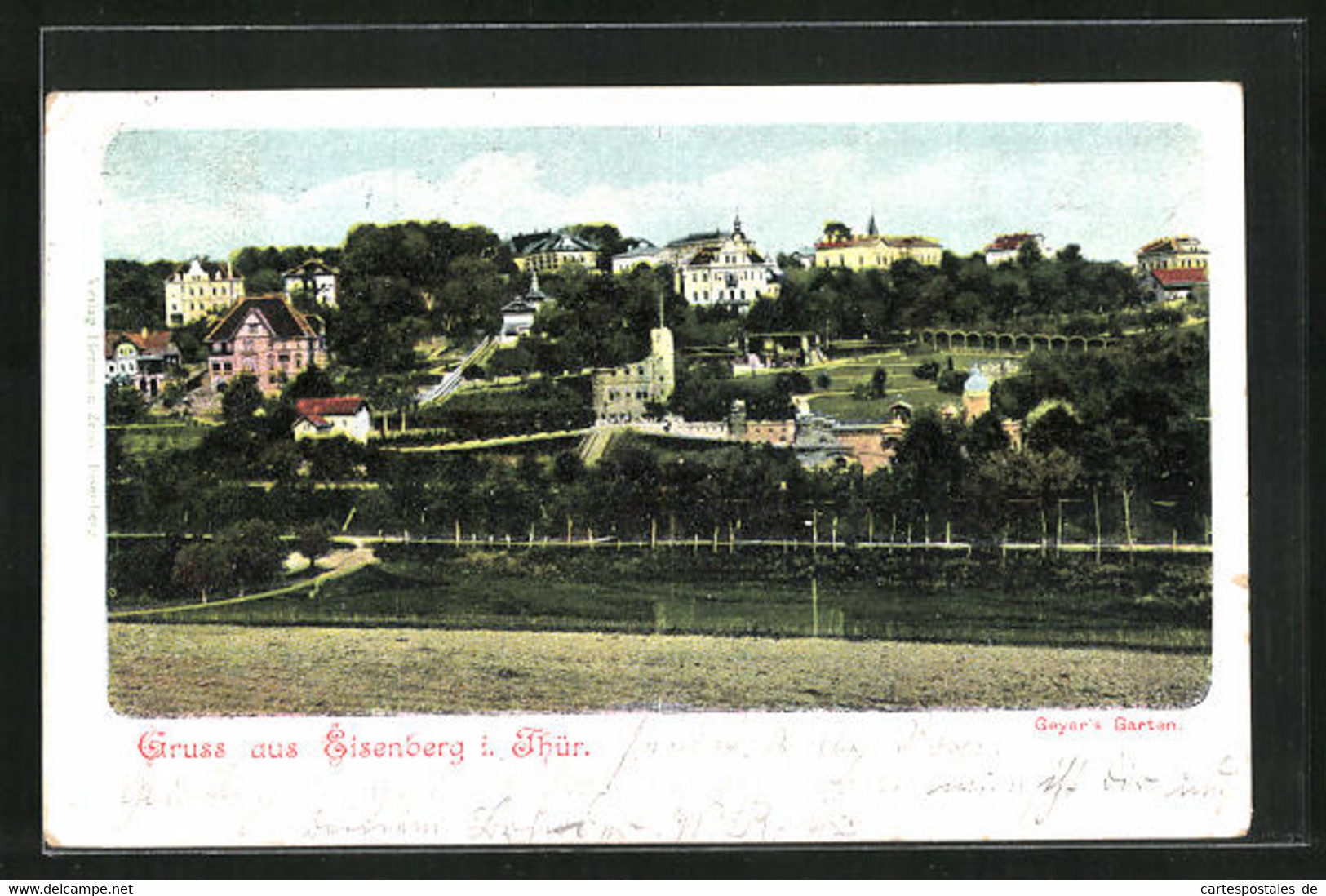 AK Eisenberg, Blick Auf Den Geyer`s Garten Mit Burgruine - Eisenberg