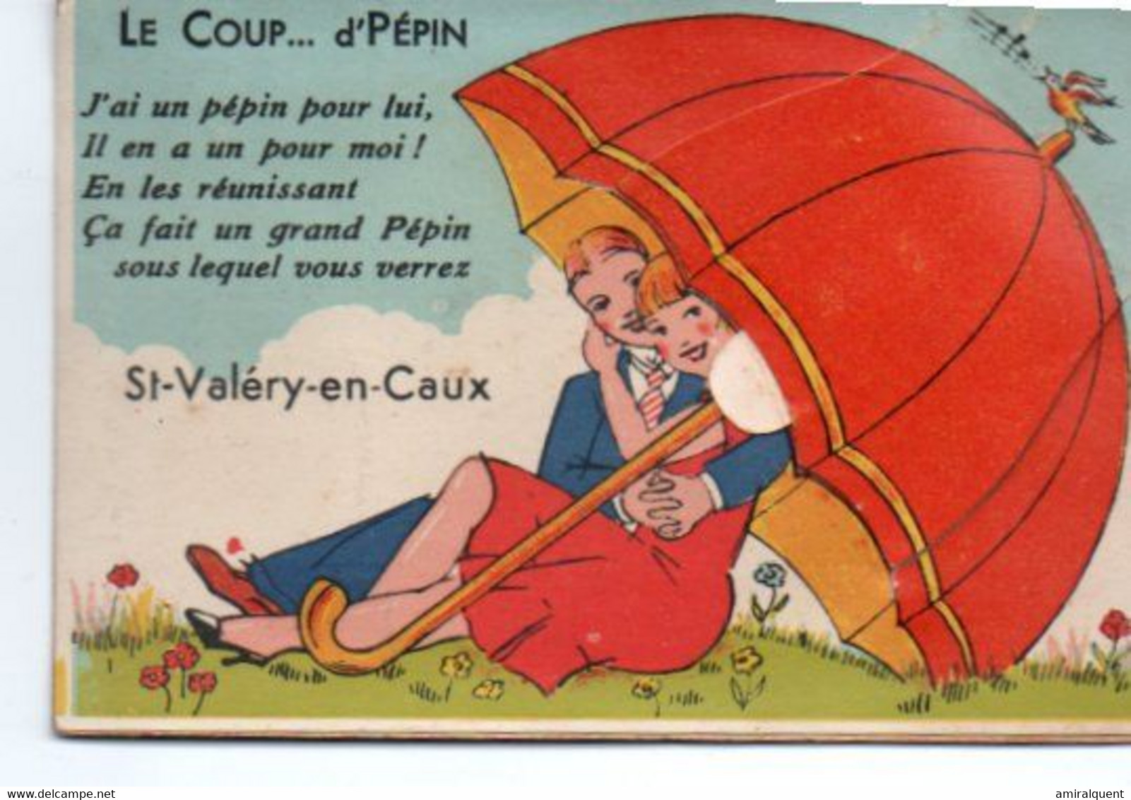 Cpa A Systeme St Valery En Caux Parapluie - Met Mechanische Systemen