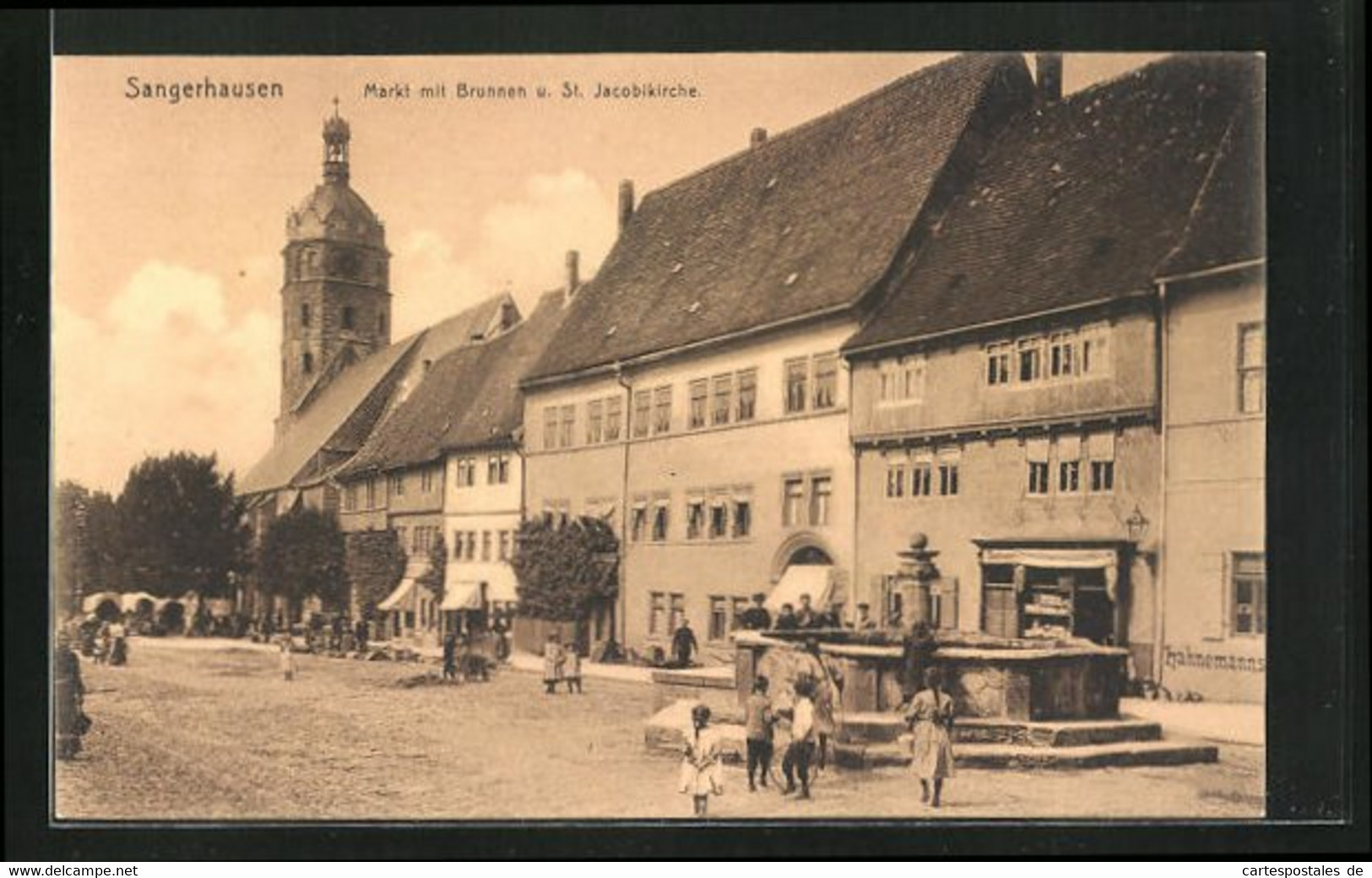 AK Sangerhausen, Markt Mit Brunnen Und St. Jacobikirche - Sangerhausen