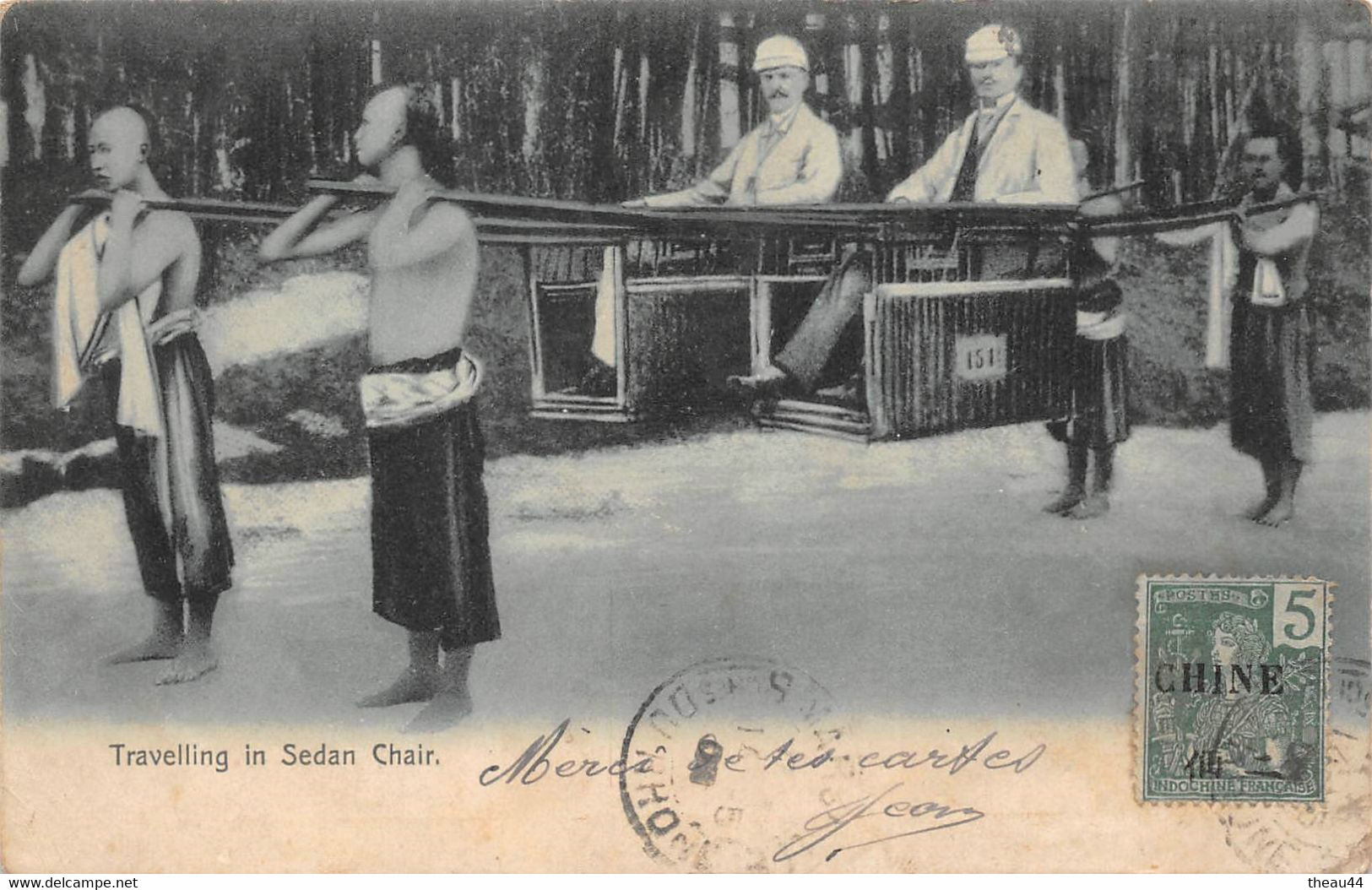 ¤¤   -  CHINE  -  HONG KONG   -  Travelling In Sedan Chair  -  Oblitération  -  Timbre Surchagé (Chine)      -  ¤¤ - China (Hongkong)