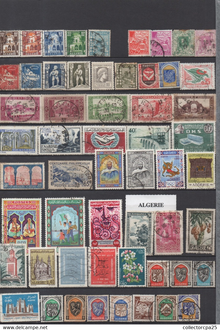 Lot De 56 Timbres D'Algérie Tous Différents Sous Colonie Française - Collections, Lots & Séries