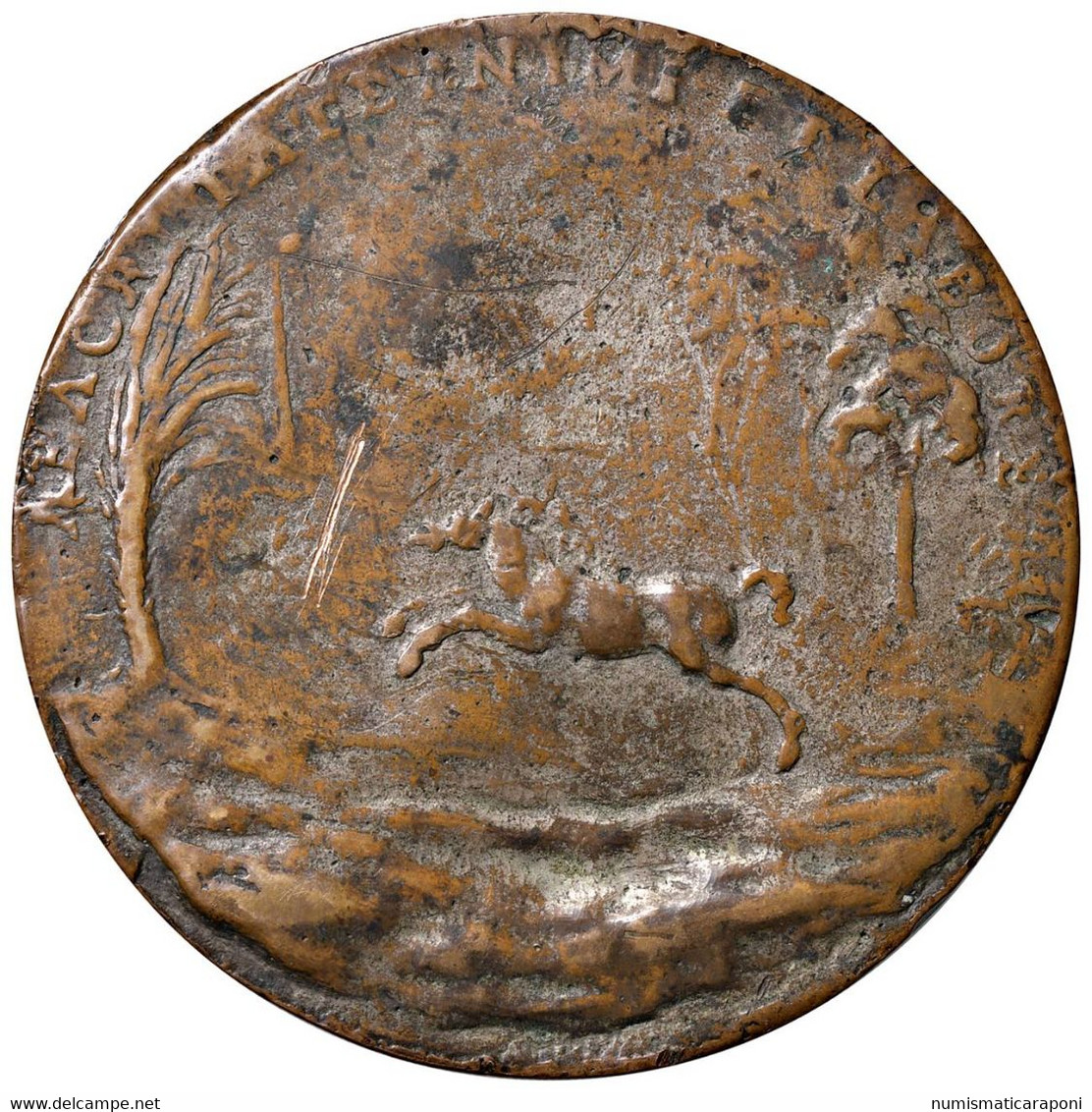 Leopoldo De' Medici 1617-1675 Medaglia Tematica Equestre 111,44 Grammi. 7,0 Cm Colpetti E Graffi - Tuscan