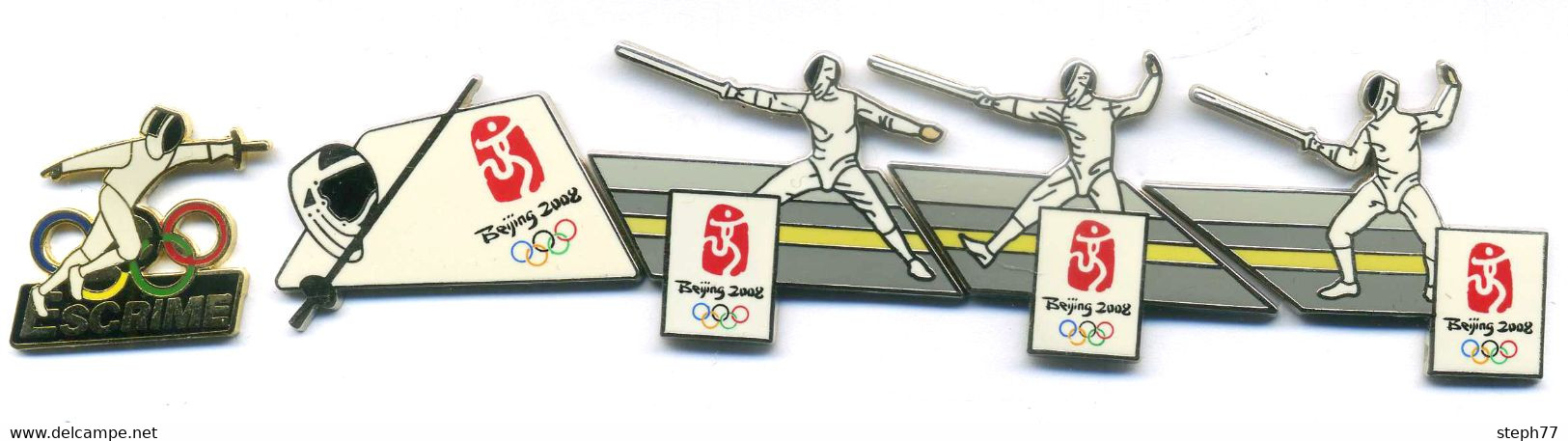 5 Pin's Sport Escrime Olympic Games Pekin Jeux Olympiques 2008 - Schermen