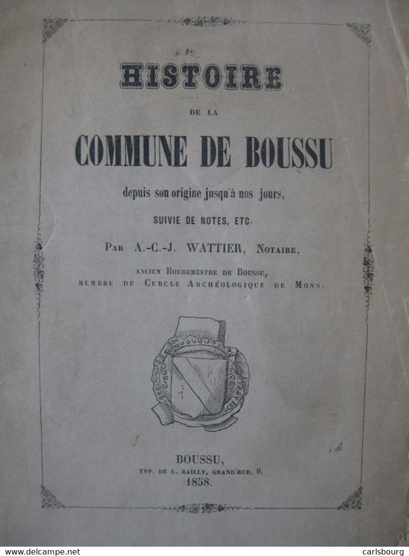 Hainaut Borinage Boussu – Wattier - EO 1858 – Rare - Bélgica