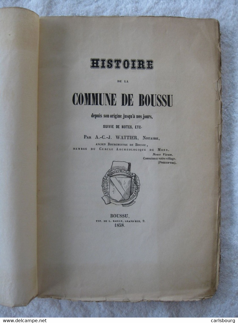 Hainaut Borinage Boussu – Wattier - EO 1858 – Rare - Bélgica