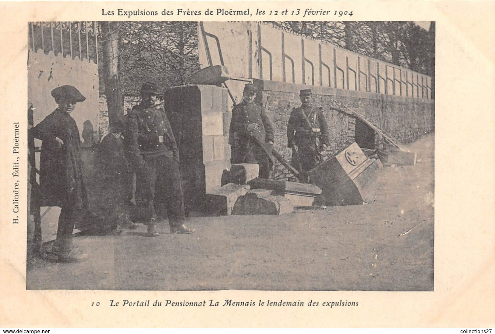 56-PLOERMEL- LOT DE 13 CARTES- LES EXPULSIONS DES FRERES DE PLOERMEL- LE 12 /13 FEVRIER 1904 - Ploërmel