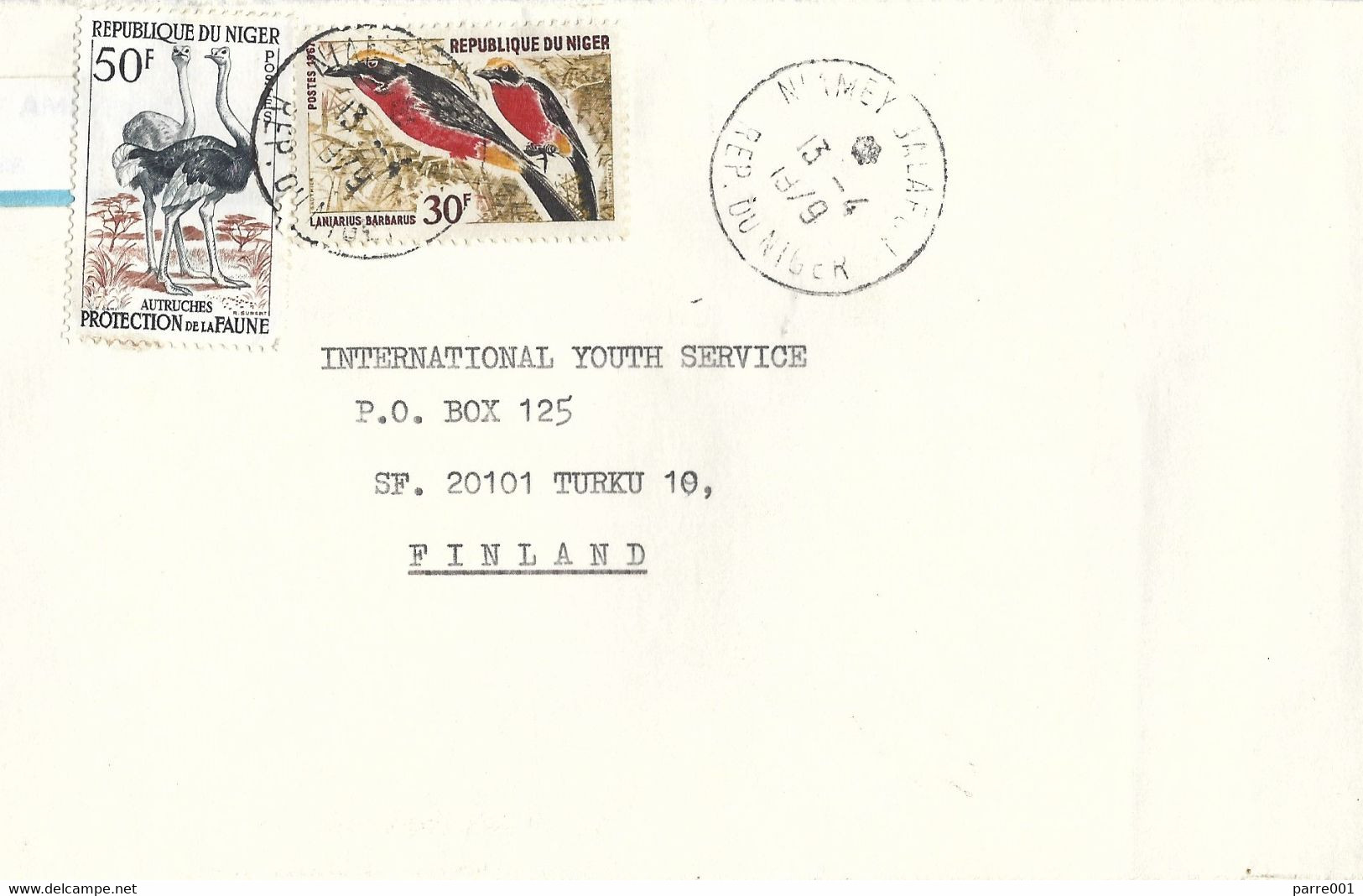 Niger 1979 Niamey Balafon Ostrich Yellow-crowned Gonolek Laniarius Barbarus Bird Cover - Ostriches