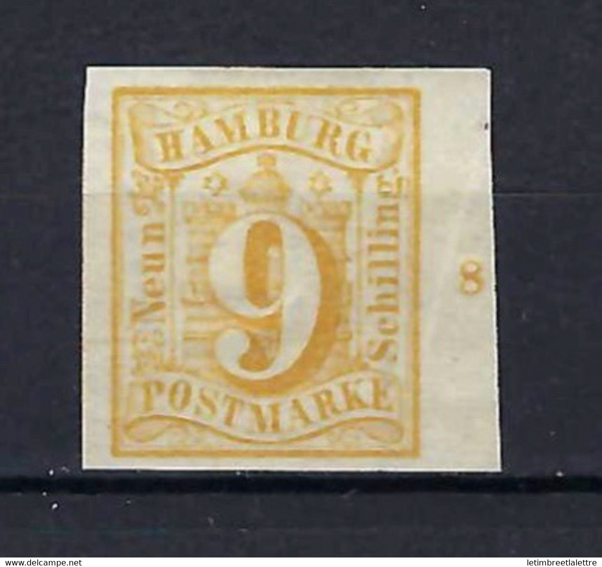 ⭐ Allemagne - Hambourg - YT N° 7 * - Neuf Avec Charnière - TB Avec Numéro De Planche - 1859 ⭐ - Hamburg