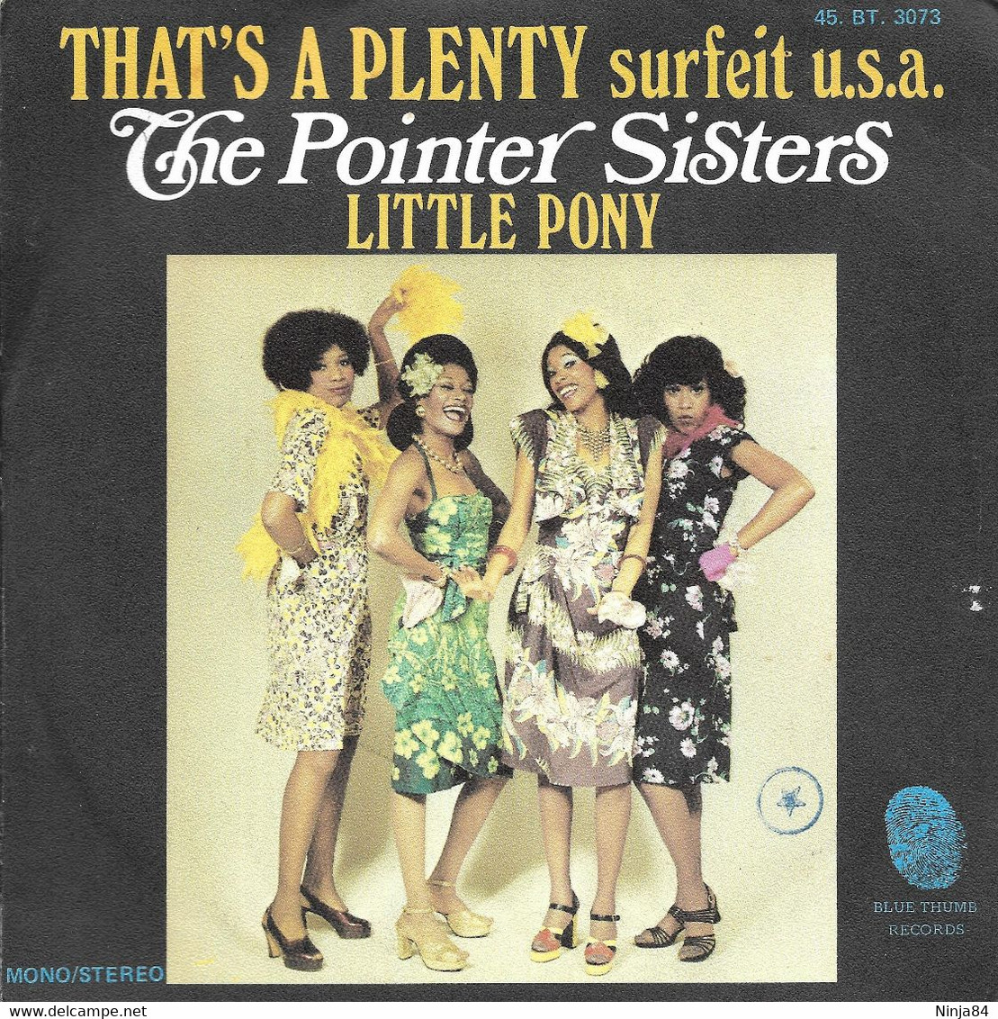 SP 45 RPM (7") The Pointer Sisters  "  That's A Plenty " - Jazz
