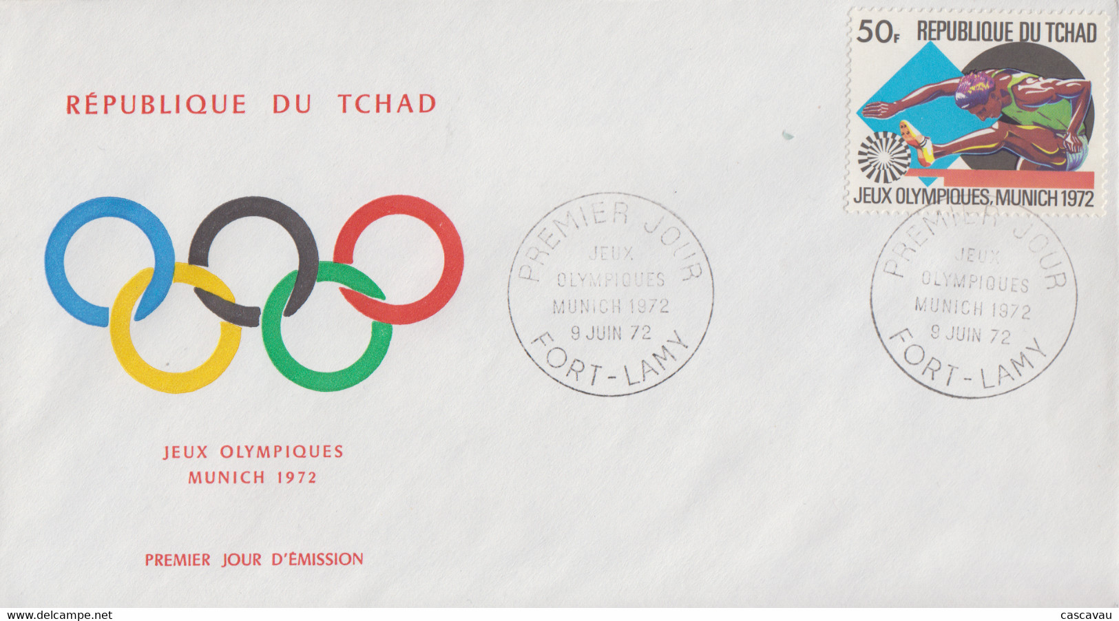 Enveloppe  FDC  1er  Jour   TCHAD   Jeux  Olympiques  MUNICH   1972 - Summer 1972: Munich