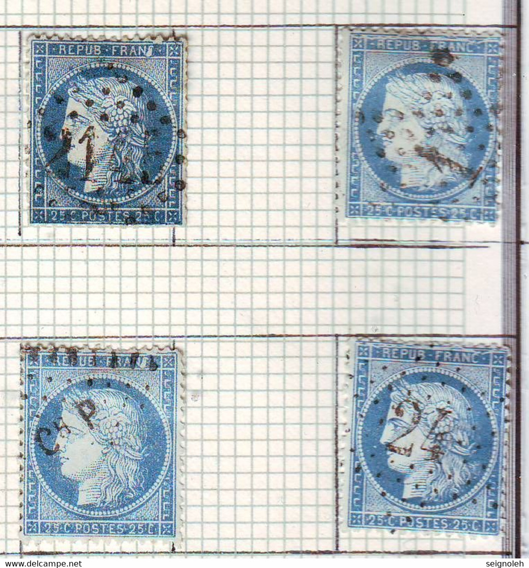 25 c Ceres N° 60 , 43 TIMBRES DE LA GRANDE CASSURE Planche A2 .. ( 9 scans )