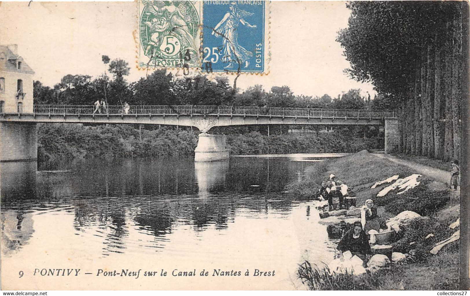 56-PONTIVY-PONT-NEUF SUR LE CANAL DE NANTES A BREST - Pontivy