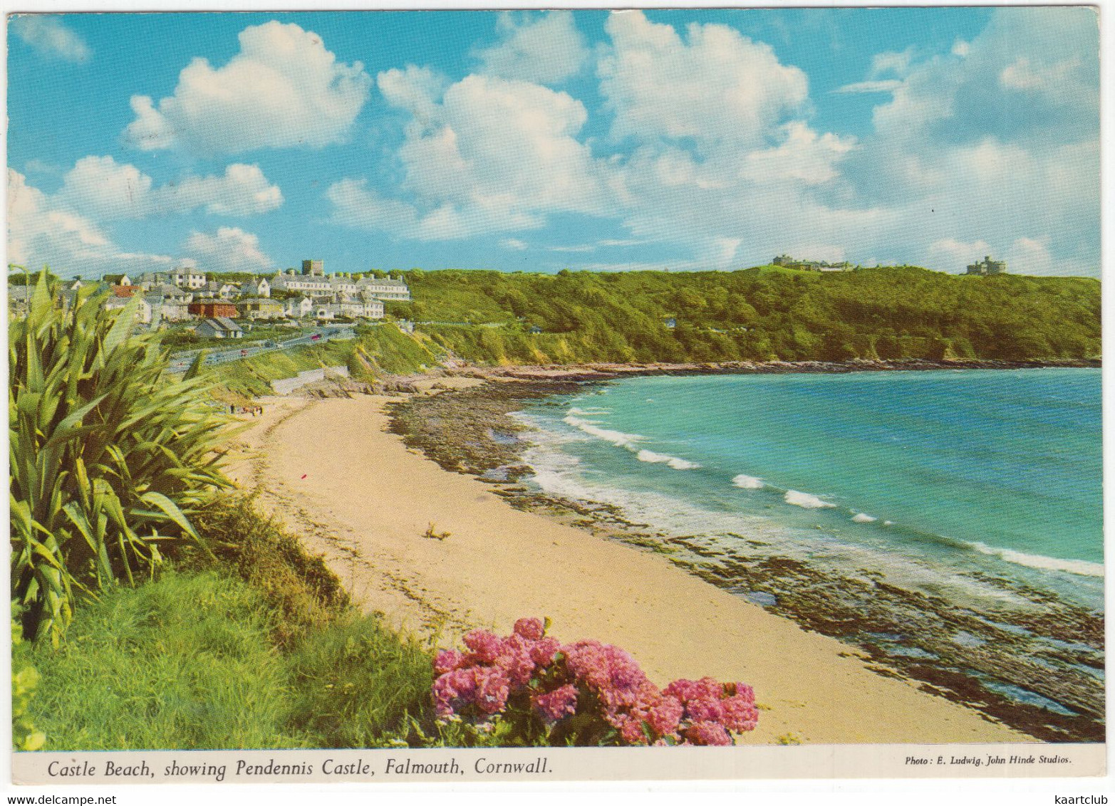 Castle Beach, Showing Pendennis Castle, Falmouth, Cornwall - (John Hinde Original) - Falmouth