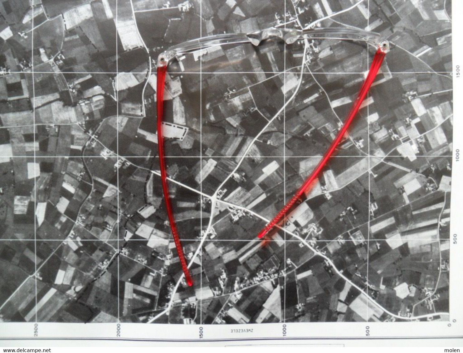 RUDDERVOORDE Oostkamp in ©1971 GROTE LUCHT-FOTO 63x48cm KAART ORTO PLAN 1/10.000 TOPOGRAPHIE PHOTO AERIENNE CARTE R277