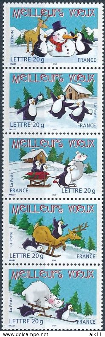 France 2005 - 3853-3857 Série Meilleurs Voeux Gommée - Neuf - Unused Stamps