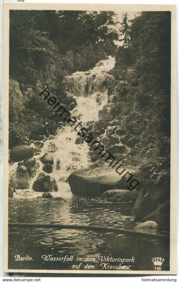 Berlin - Wasserfall Im Viktoriapark Auf Dem Kreuzberg - Foto-Ansichtskarte - Verlag Otto Junga Berlin - Kreuzberg