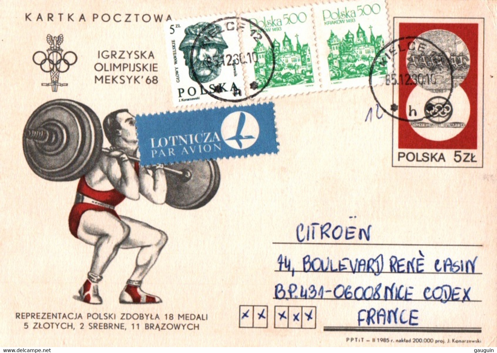 CPM - HALTEROPHILIE - Jeux Olympiques 1968 - Athlète Polonais Illustration ... - Weightlifting