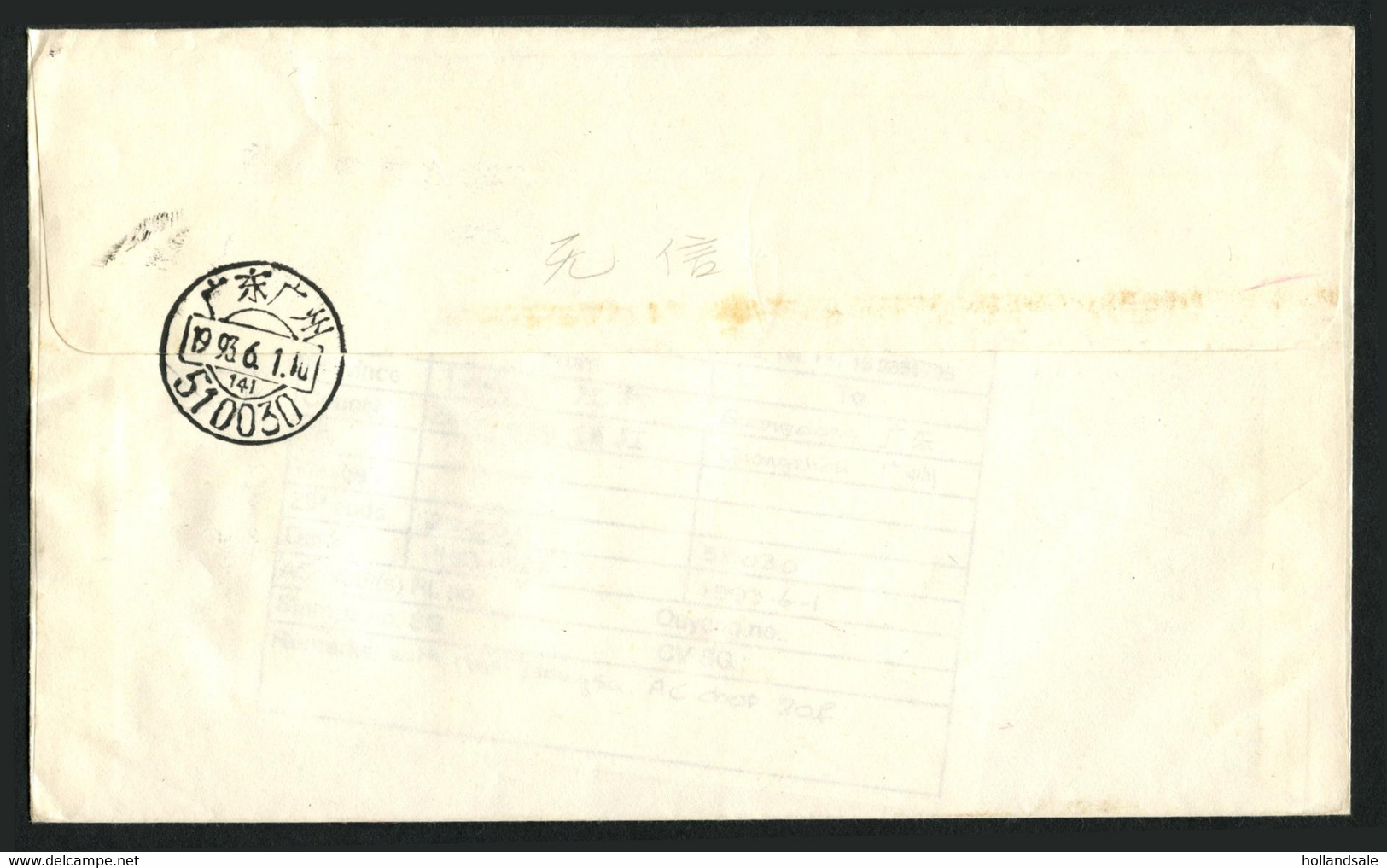 CHINA PRC ADDED CHARGE LABELS - 1993, May 27. R-cover From Zhenjiang To Shanghai. Red Frmes 20f AC-chop. - Postage Due