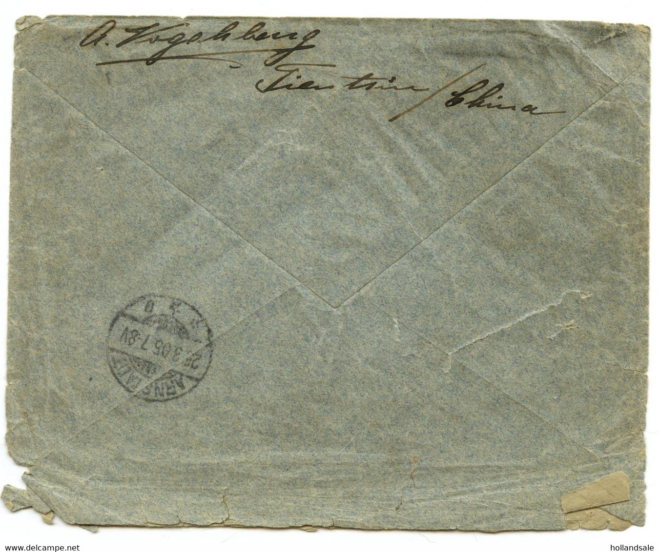 CHINA GERMAN OFFICE - TIENTSIN  1905, March  ? 10. Cover Sent To Arnstadt, Germany. 20pf Opt CHINA. Arriv 25-03 - Storia Postale