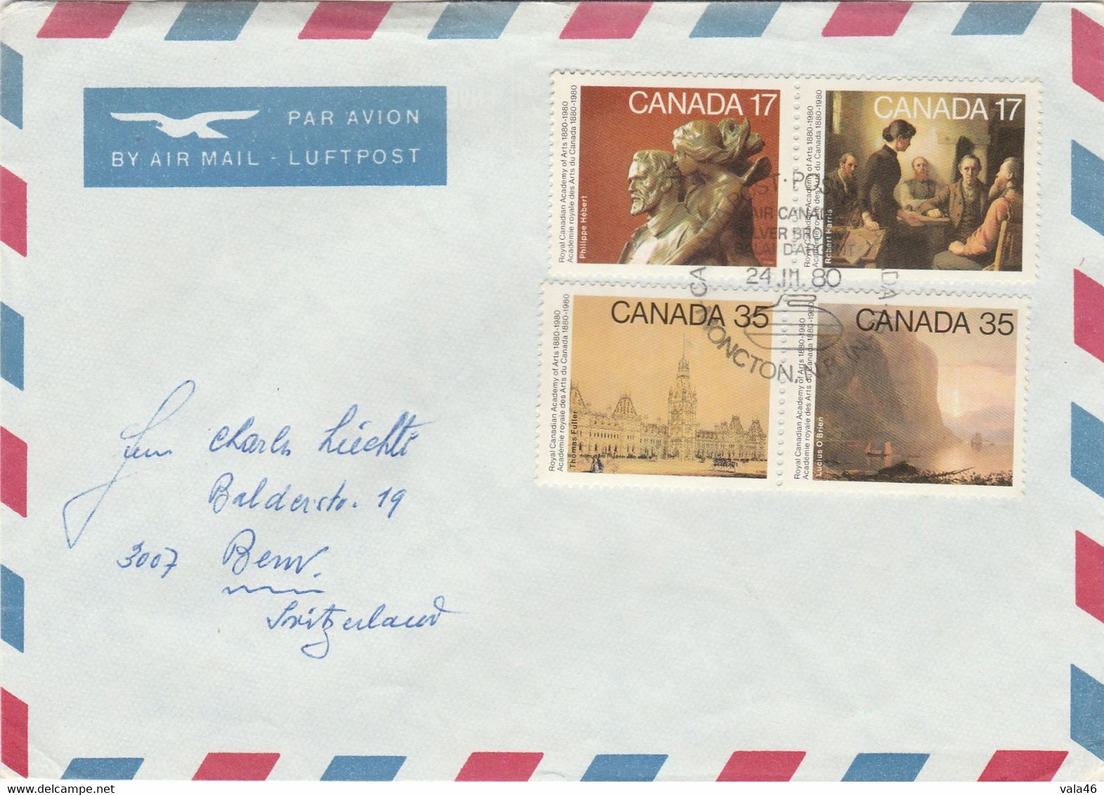 AVIATION -CANADA   LOT DE LETTRES PAR AVION  CACHET ILLUSTRE . - Aviones