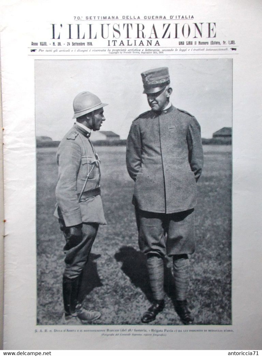 L'illustrazione Italiana 24 Settembre 1916 WW1 Minerva Transilvania Sottomarini - Weltkrieg 1914-18