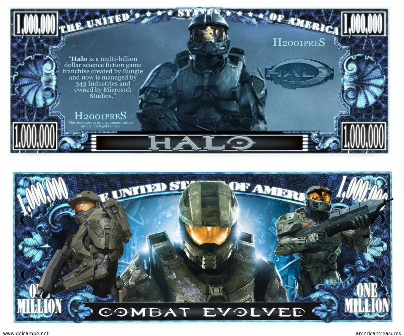 USA 1 Million Dollar Banknote 'HALO' (Bungie & Microsoft Studios) - UNC & CRISP - Other - America