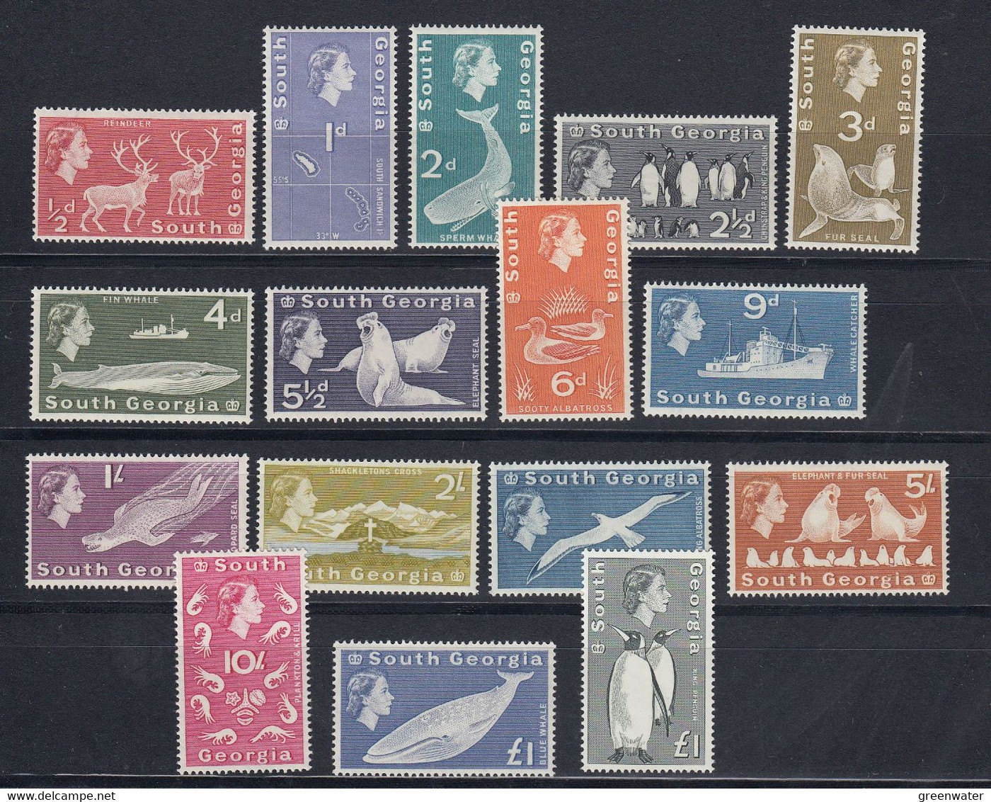 South Georgia 1963 Definitives / Pictorials 16v ** Mnh (52240) - Georgias Del Sur (Islas)