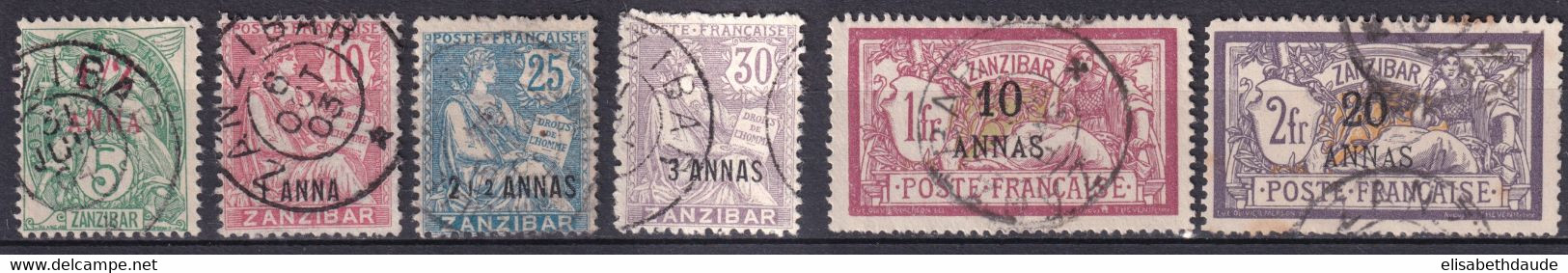 ZANZIBAR - 1902 - YVERT N° 47+48+51+52+55+56 OBLITERES - COTE = 189 EUR. - Used Stamps