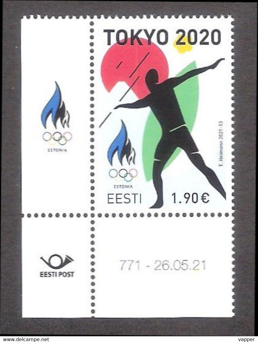 Summer Olympic Tokyo 2021 Estonia MNH Corner Stamp  Mi 1015 - Zomer 2020: Tokio