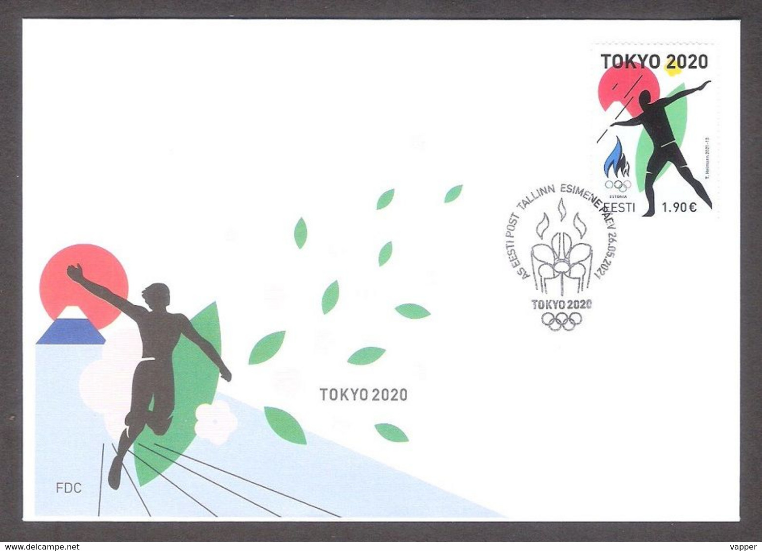 Summer Olympic Tokyo 2021 Estonia  Stamp FDC Mi 1015 - Verano 2020 : Tokio