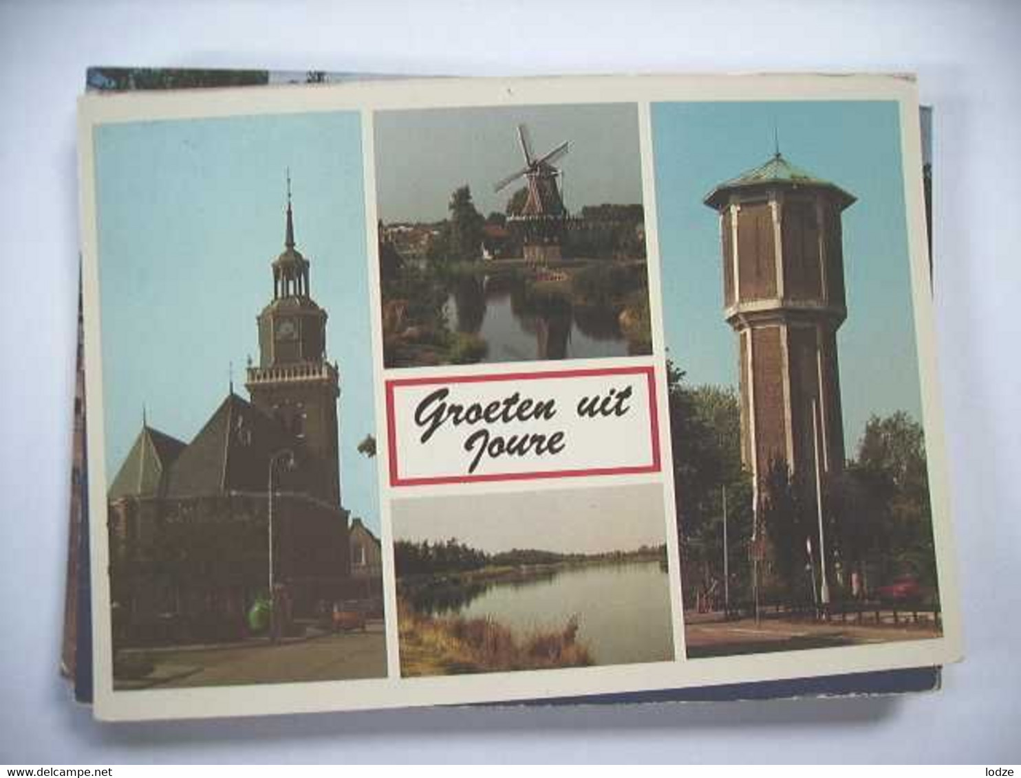 Nederland Holland Pays Bas Joure Met Kerk, Molen En Watertoren - Joure