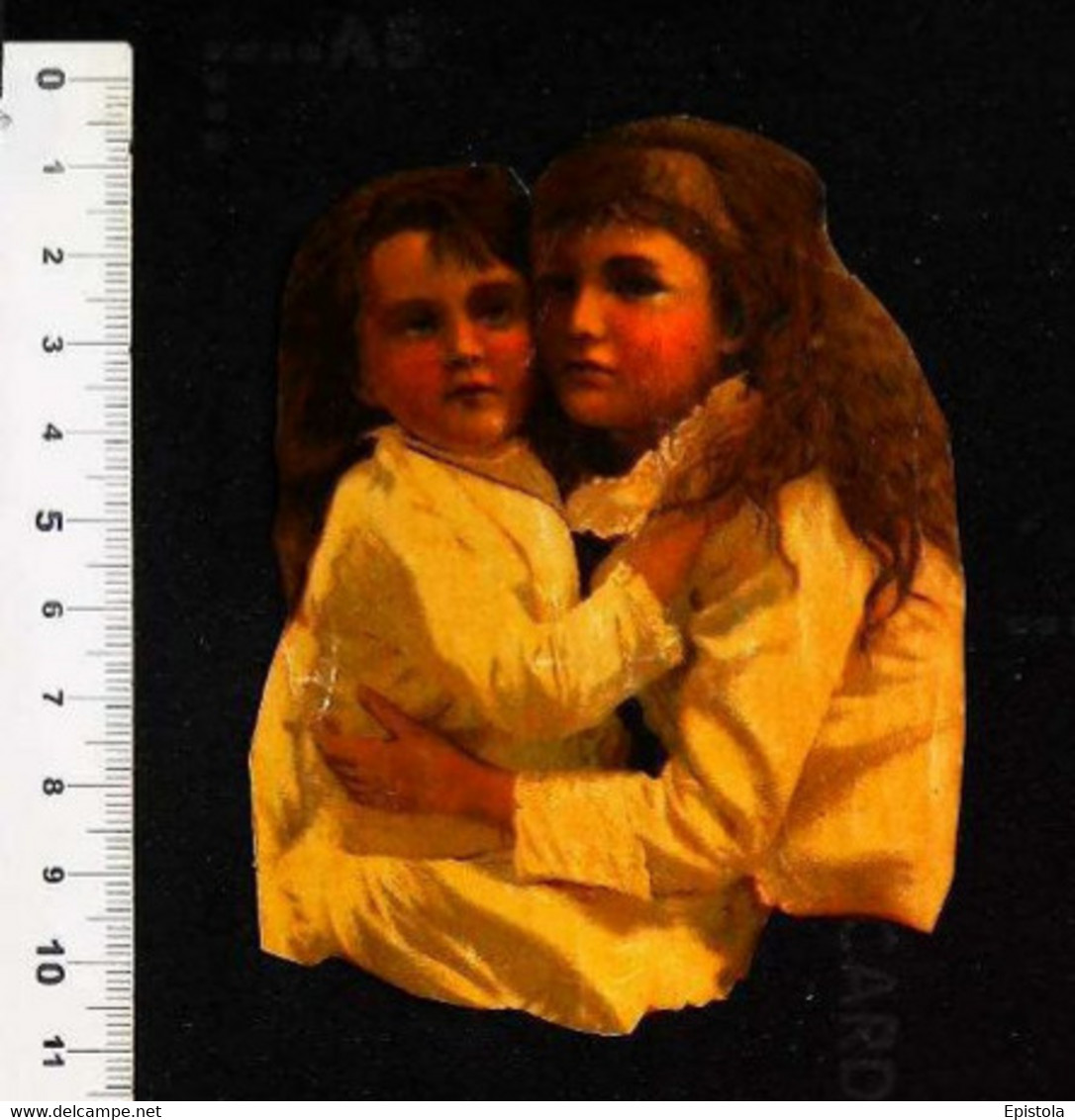 ►  Couple Filettes (Girls)  -  Decoupis époque Victorienne XIXe "Victorian Die-cuts" - Enfants