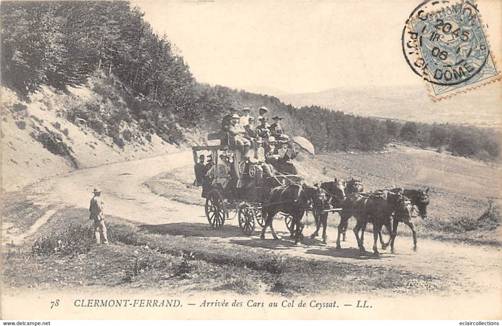 Col De Ceyssat            63            Arrivée Des Cars   (Diligence)  Au Col      (voir Scan) - Other & Unclassified