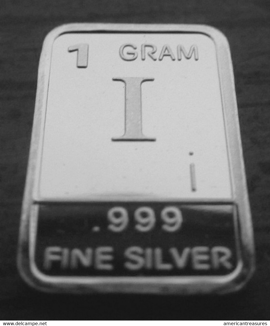USA 1gr .999 Fine Silver Art Bar - Letter 'I' - NEW & UNCIRCULATED - Otros – América
