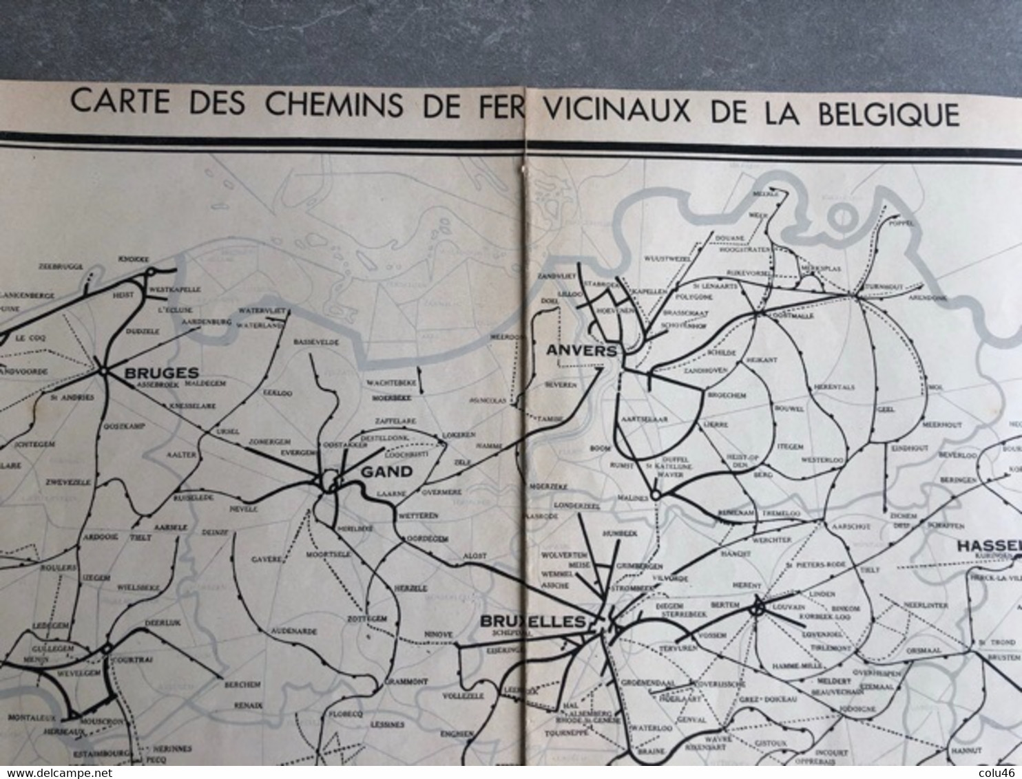 1941 Carte Trajets De La Société Nationale Des Chemins De Fer Vicinaux De La Belgique Affiche  Tram Tramway - Spoorweg