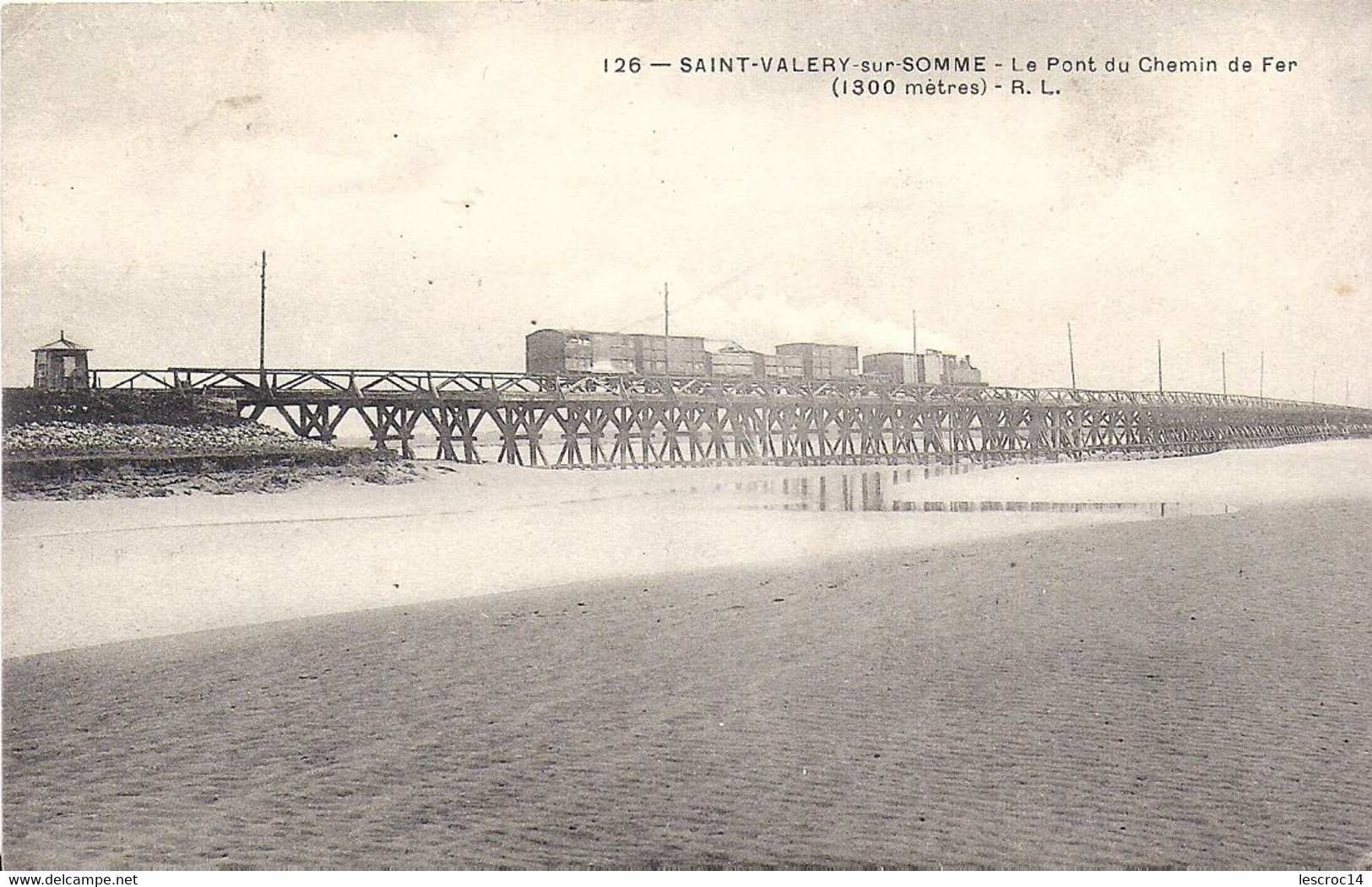 SAINT VALERY EN SOMME LE PONT DU CHEMIN DE FER  Timbre Type Blanc 190? - Saint Valery Sur Somme