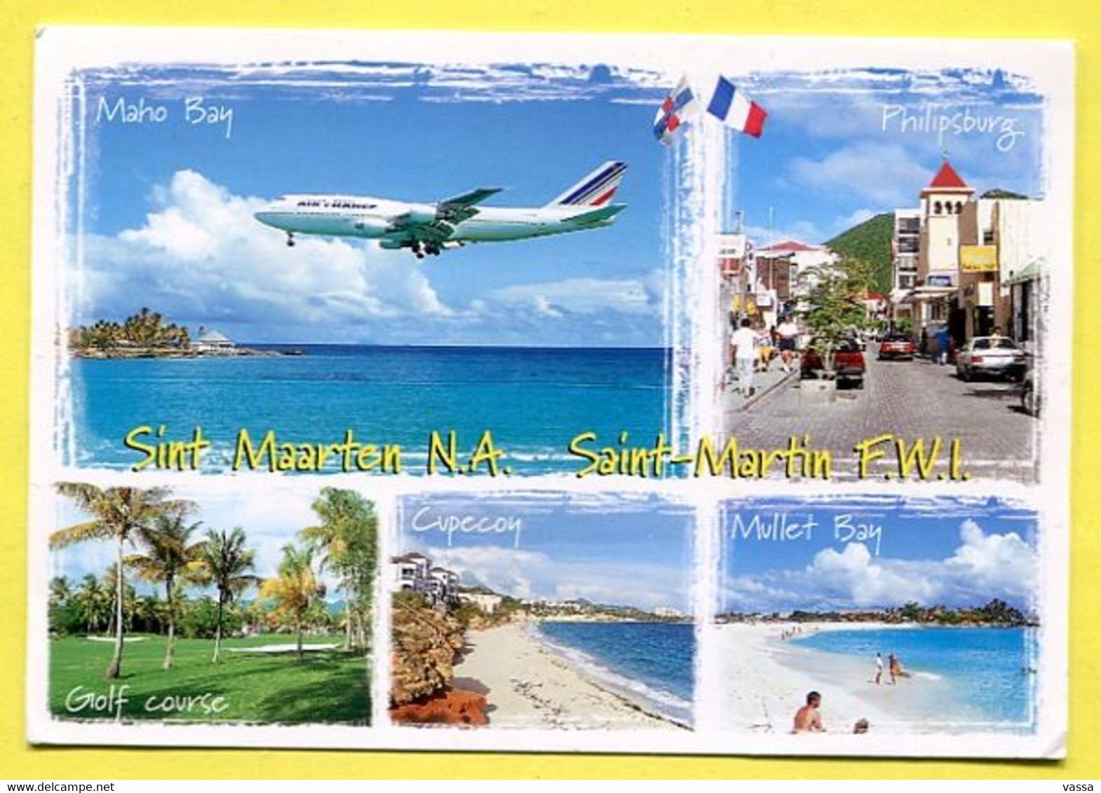 SAINT MARTIN - SINT MAARTEN - 5 Vues - Avion AIR FRANCE - Saint Martin