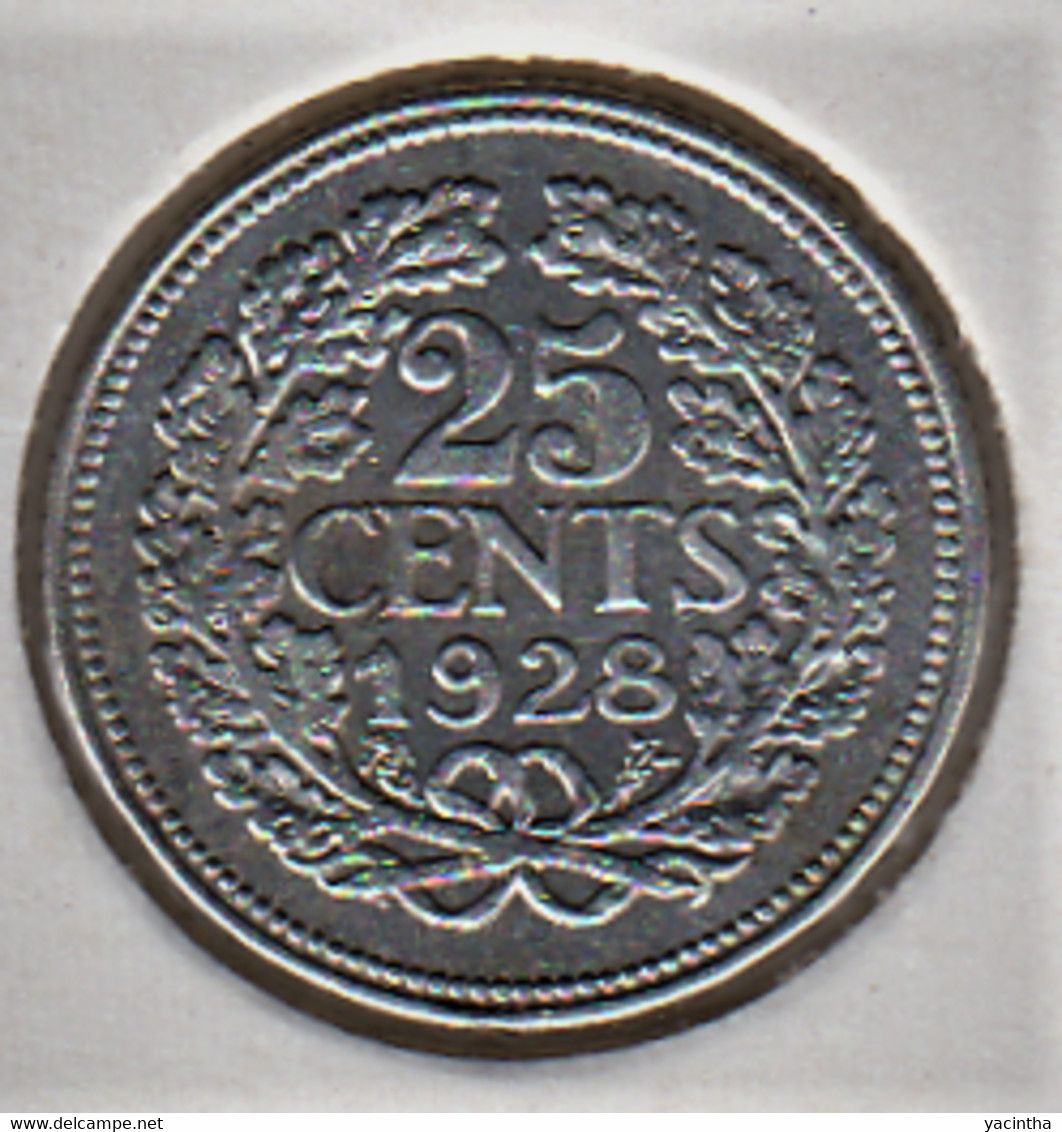 @Y@    Nederland  25 Cent   Wilhelmina 1928       (5231)   XF - 2.5 Cent