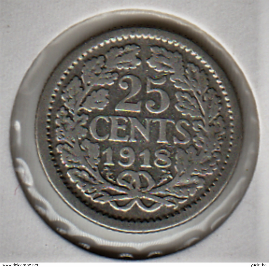 @Y@    Nederland  25 Cent   Wilhelmina 1918       (5233) - 2.5 Centavos