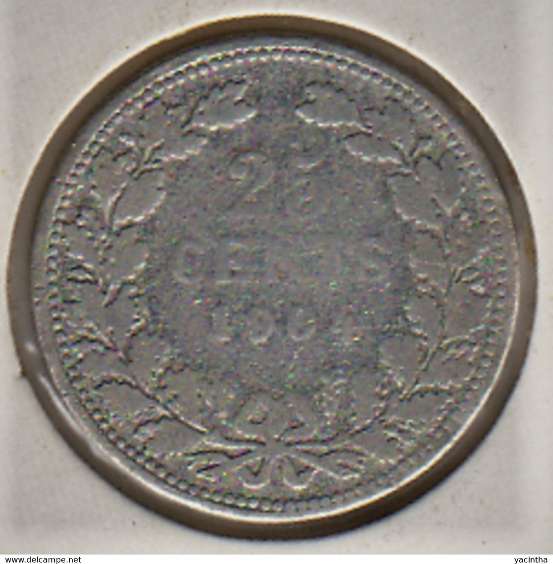 @Y@    Nederland  25 Cent   Wilhelmina 1904       (5242) - 2.5 Centavos